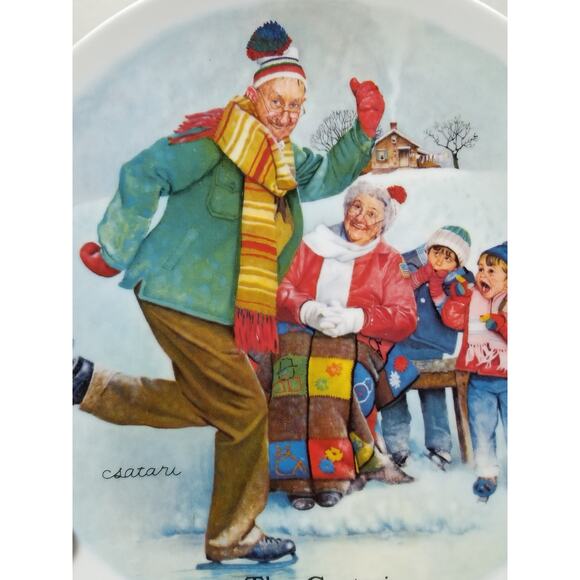 The Skating Lesson Grandparent Plate 1981 Plates Fine China Joseph Csatari Vtg - Picture 4 of 7